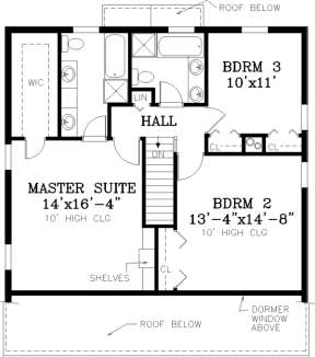 Upper Floor for House Plan #033-00045