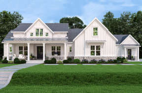 Modern Farmhouse House Plan #4195-00032 Elevation Photo