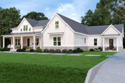 Modern Farmhouse House Plan #4195-00032 Elevation Photo