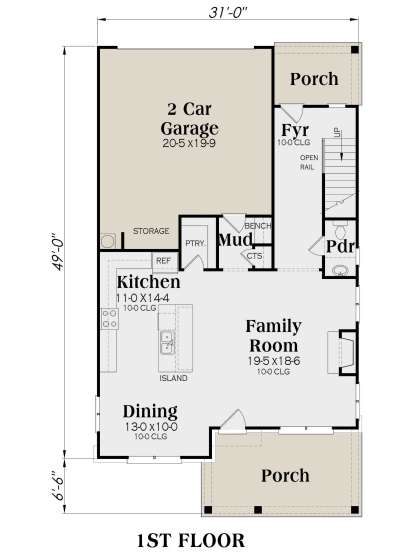Main Floor for House Plan #009-00278