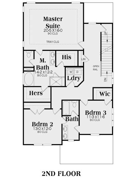 Second Floor for House Plan #009-00278