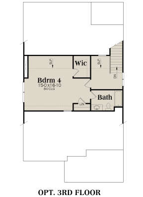 Optional Third Floor for House Plan #009-00278