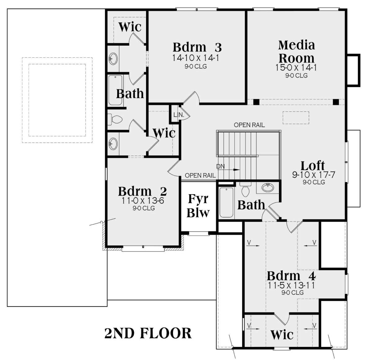 Second Floor for House Plan #009-00279
