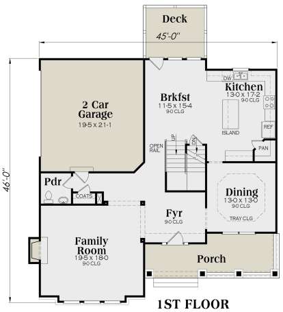 Main Floor for House Plan #009-00282