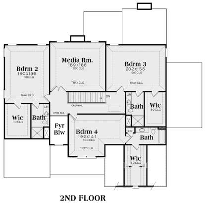 Second Floor for House Plan #009-00283