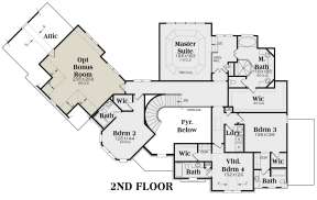 Second Floor for House Plan #009-00284