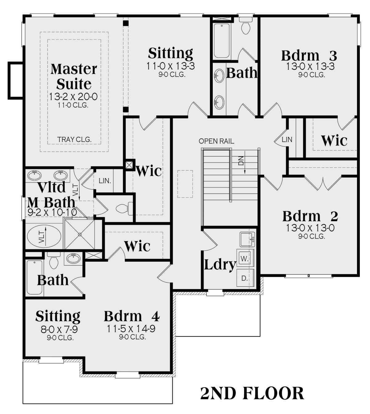Second Floor for House Plan #009-00285