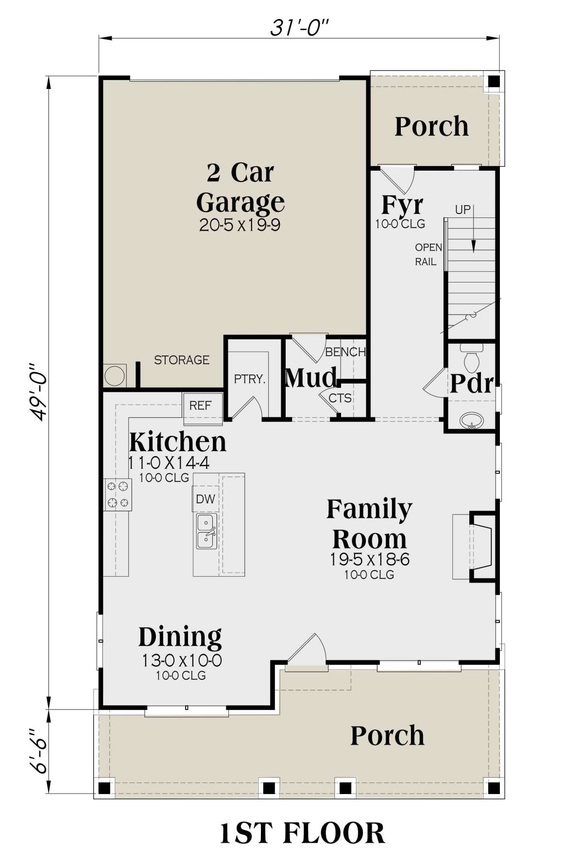 Main Floor for House Plan #009-00286