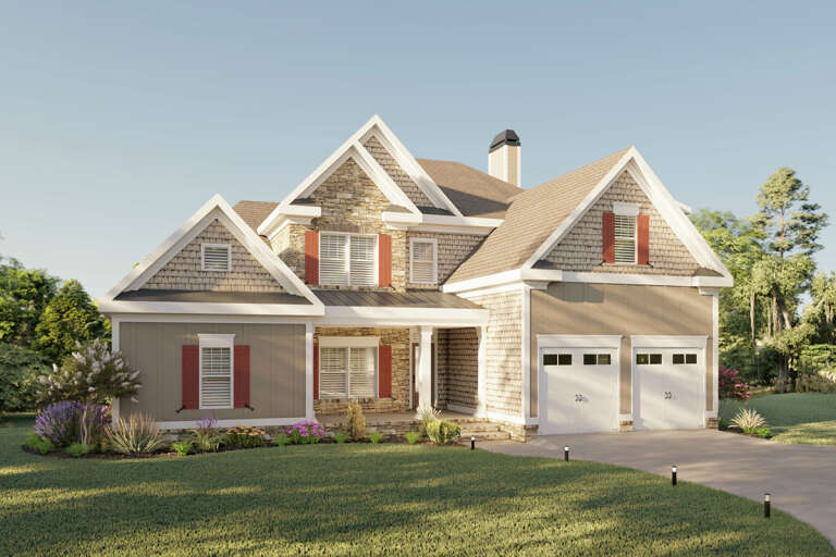 Traditional Plan: 3,375 Square Feet, 4 Bedrooms, 3.5 Bathrooms - 009-00287