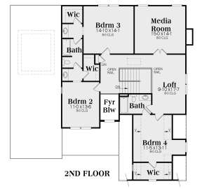 Second Floor for House Plan #009-00287