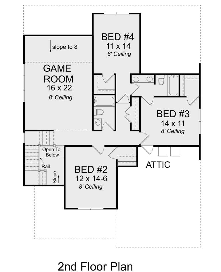 Craftsman Plan - 2,814 Square Feet, 4 Bedrooms, 3.5 Bathrooms | Floor ...