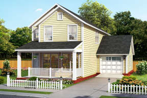 Narrow Lot House Plan #4848-00356 Elevation Photo
