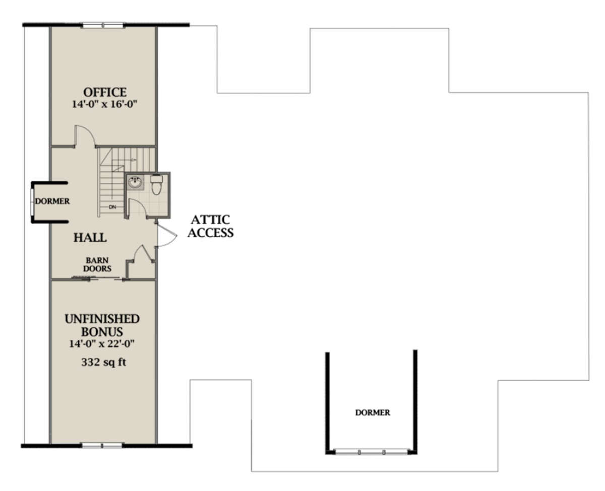 Optional Second Floor for House Plan #6849-00085