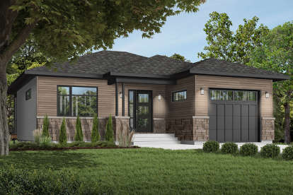 1 Bed, 1 Bath, 797 Square Foot House Plan - #034-01224