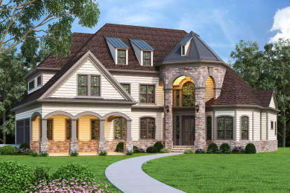 European House Plan #4195-00033 Elevation Photo