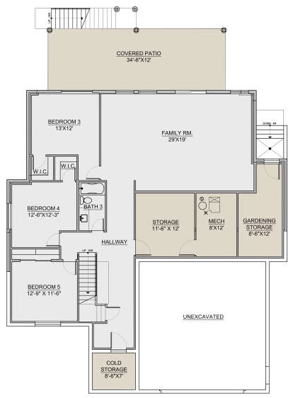 Basement for House Plan #7306-00008