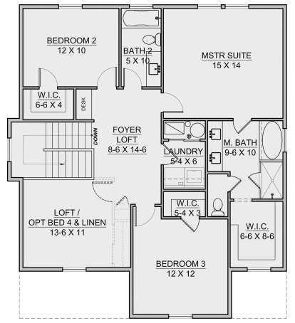 Second Floor for House Plan #7306-00009