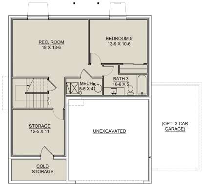 Basement for House Plan #7306-00009