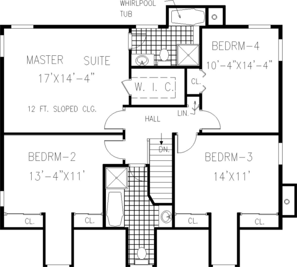 Upper Floor for House Plan #033-00046