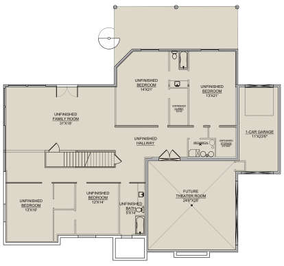 Basement for House Plan #7306-00010