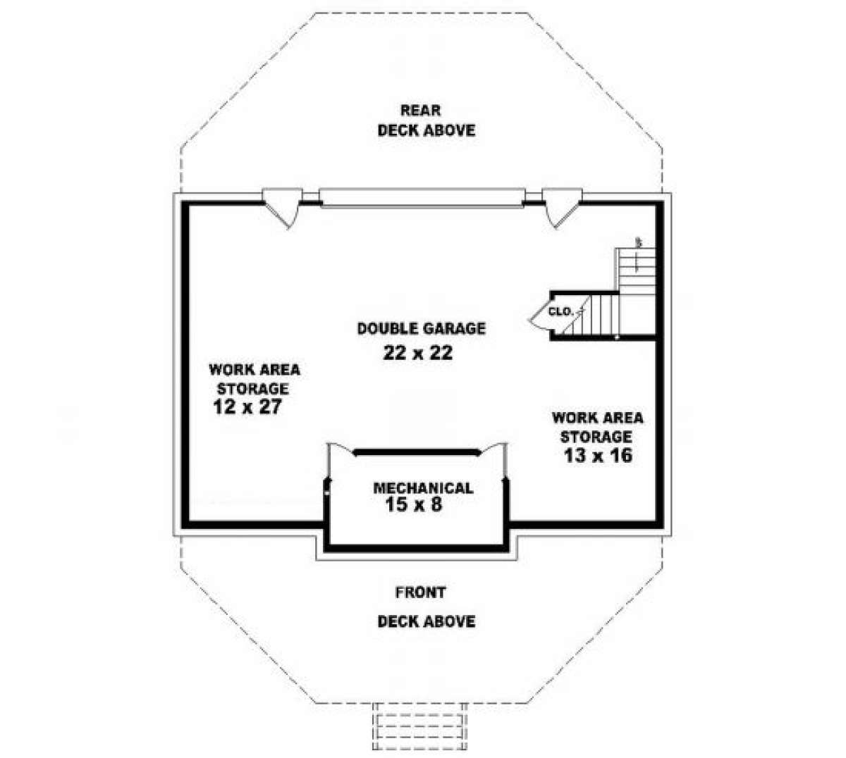 Basement/Garage Floor for House Plan #053-00193