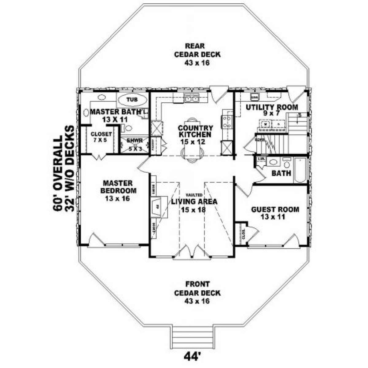 First Floor for House Plan #053-00193
