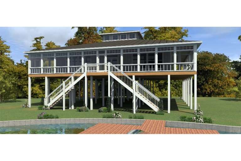 Coastal House Plan #1070-00276 Elevation Photo