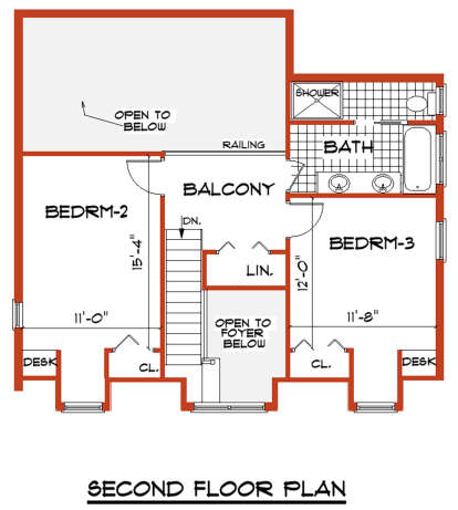 Second Floor for House Plan #033-00130