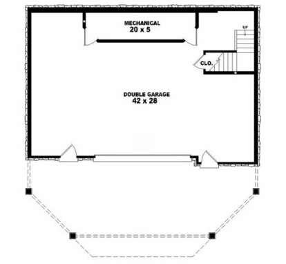 Basement/Garage Floor for House Plan #053-00194