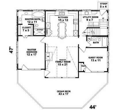 First Floor for House Plan #053-00194