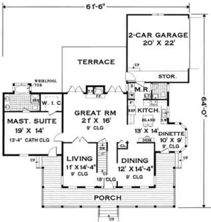 Main Floor for House Plan #033-00047