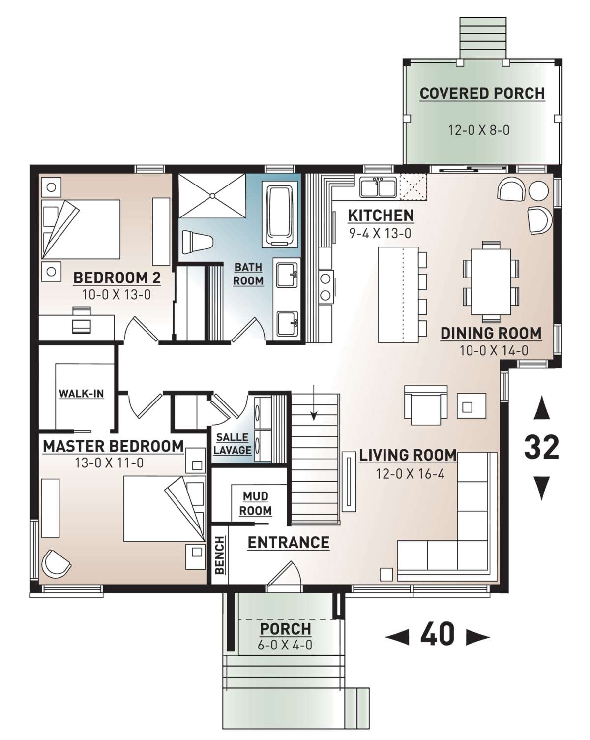 Main Floor for House Plan #034-01227