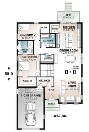 Main Floor for House Plan #034-01229