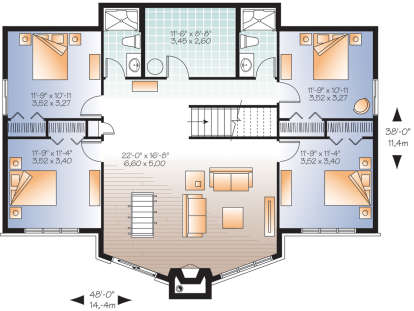 Basement for House Plan #034-01230