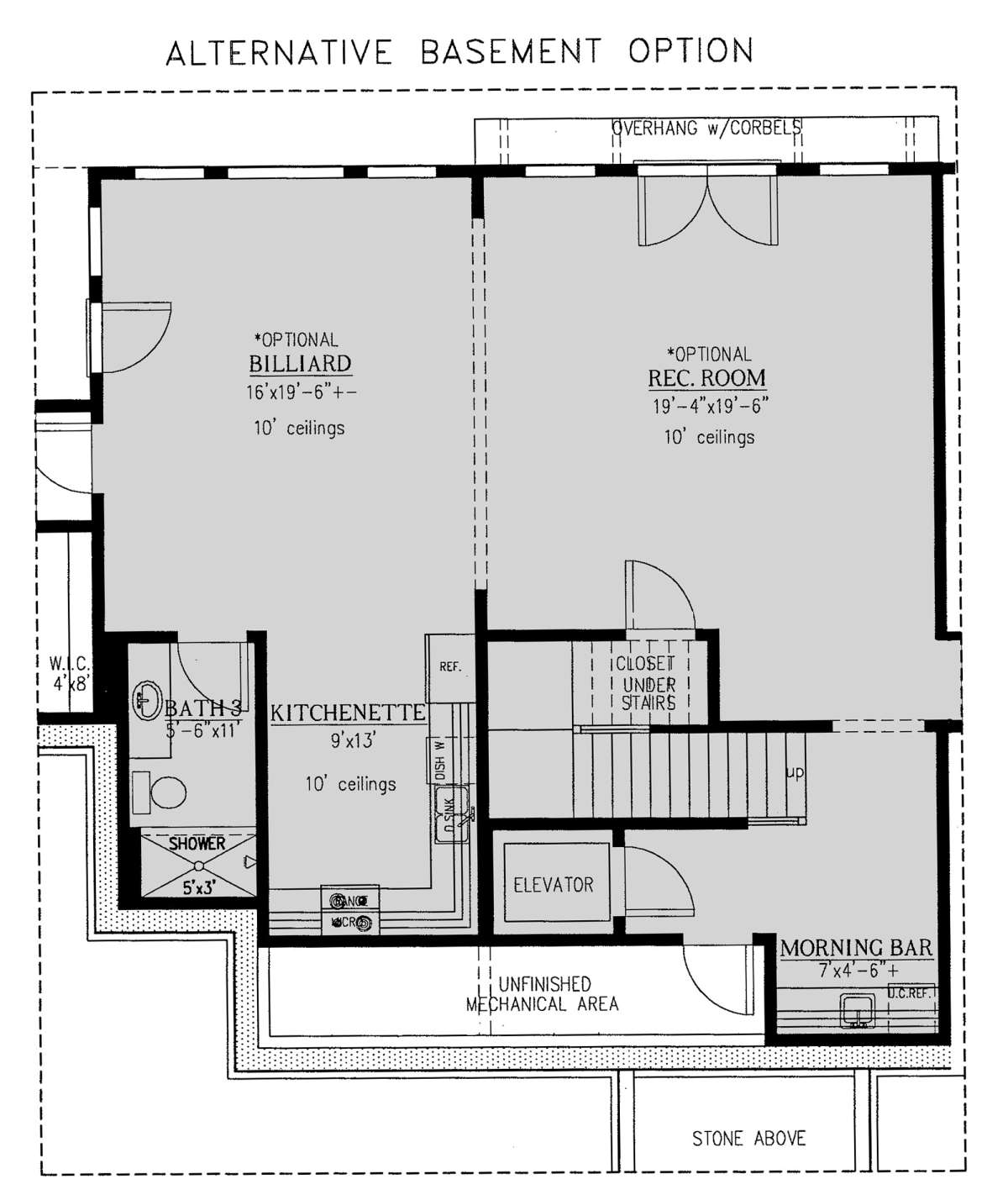 Alternate Basement Layout for House Plan #286-00091
