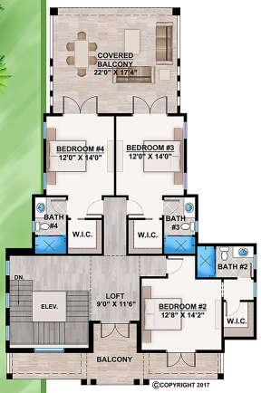Second Floor for House Plan #207-00081