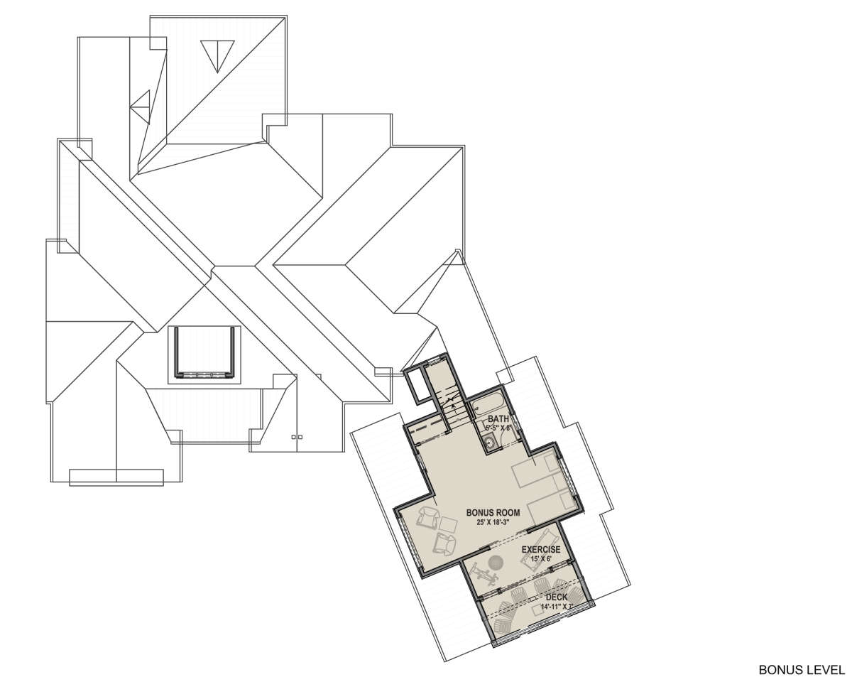 Optional Bonus Room for House Plan #425-00001