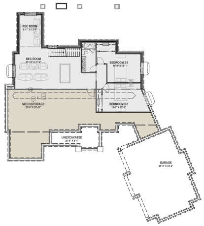 Basement for House Plan #425-00001
