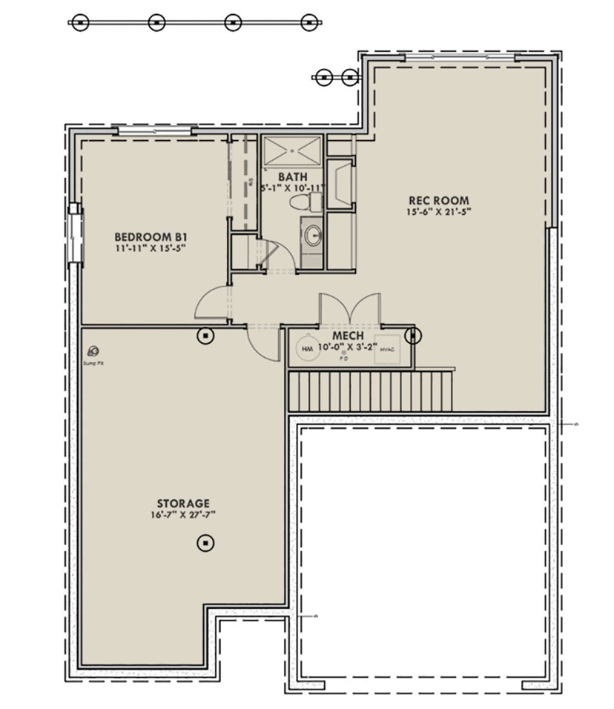Basement for House Plan #425-00002
