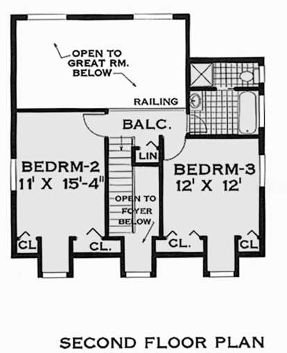 Second Floor for House Plan #033-00131