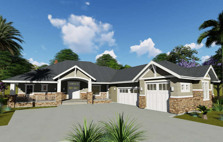 Craftsman House Plan #425-00005 Elevation Photo
