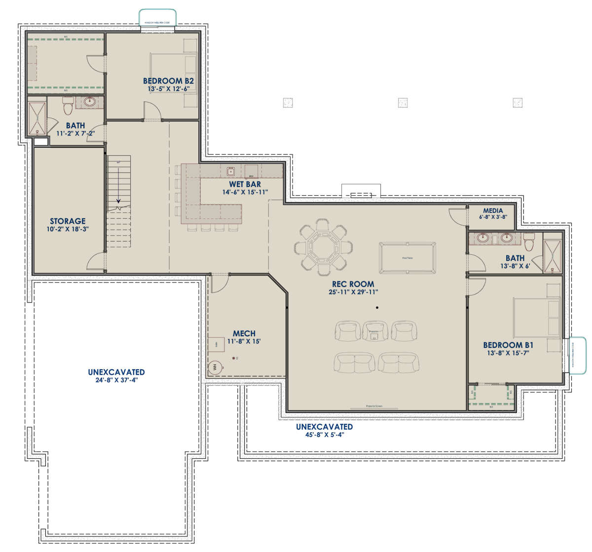 Basement for House Plan #425-00006