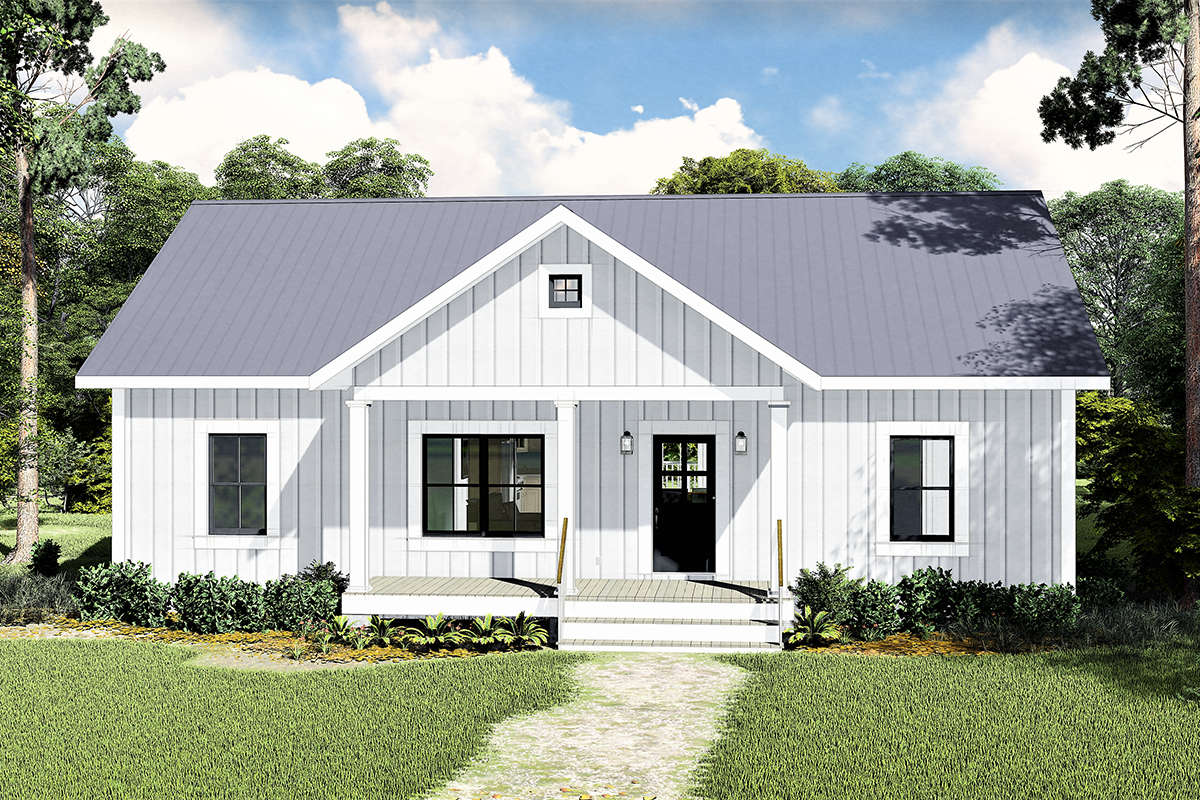 Modern Farmhouse Plan: 1,311 Square Feet, 3 Bedrooms, 2 Bathrooms