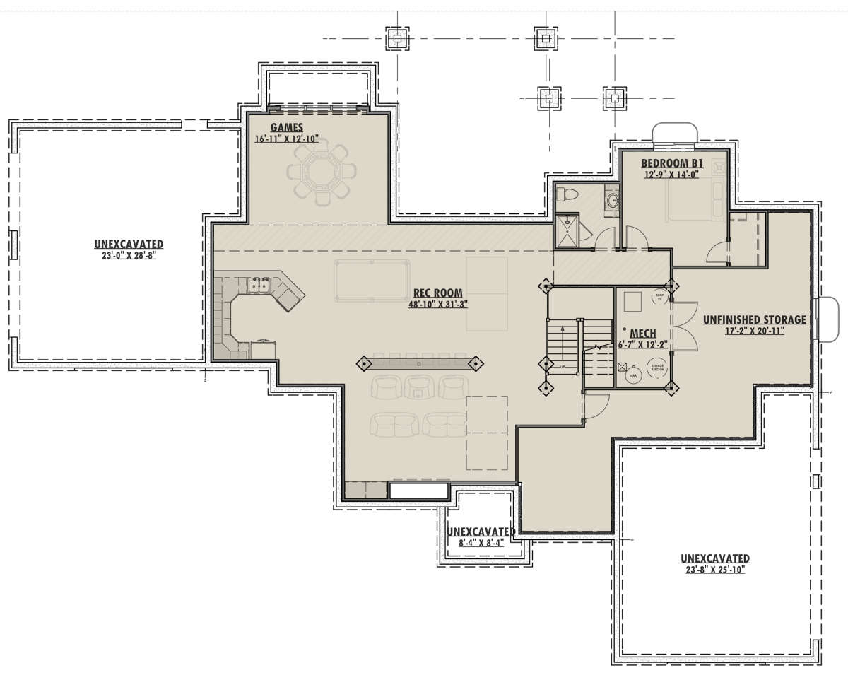 Basement for House Plan #425-00010