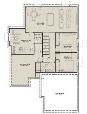 Basement for House Plan #425-00011