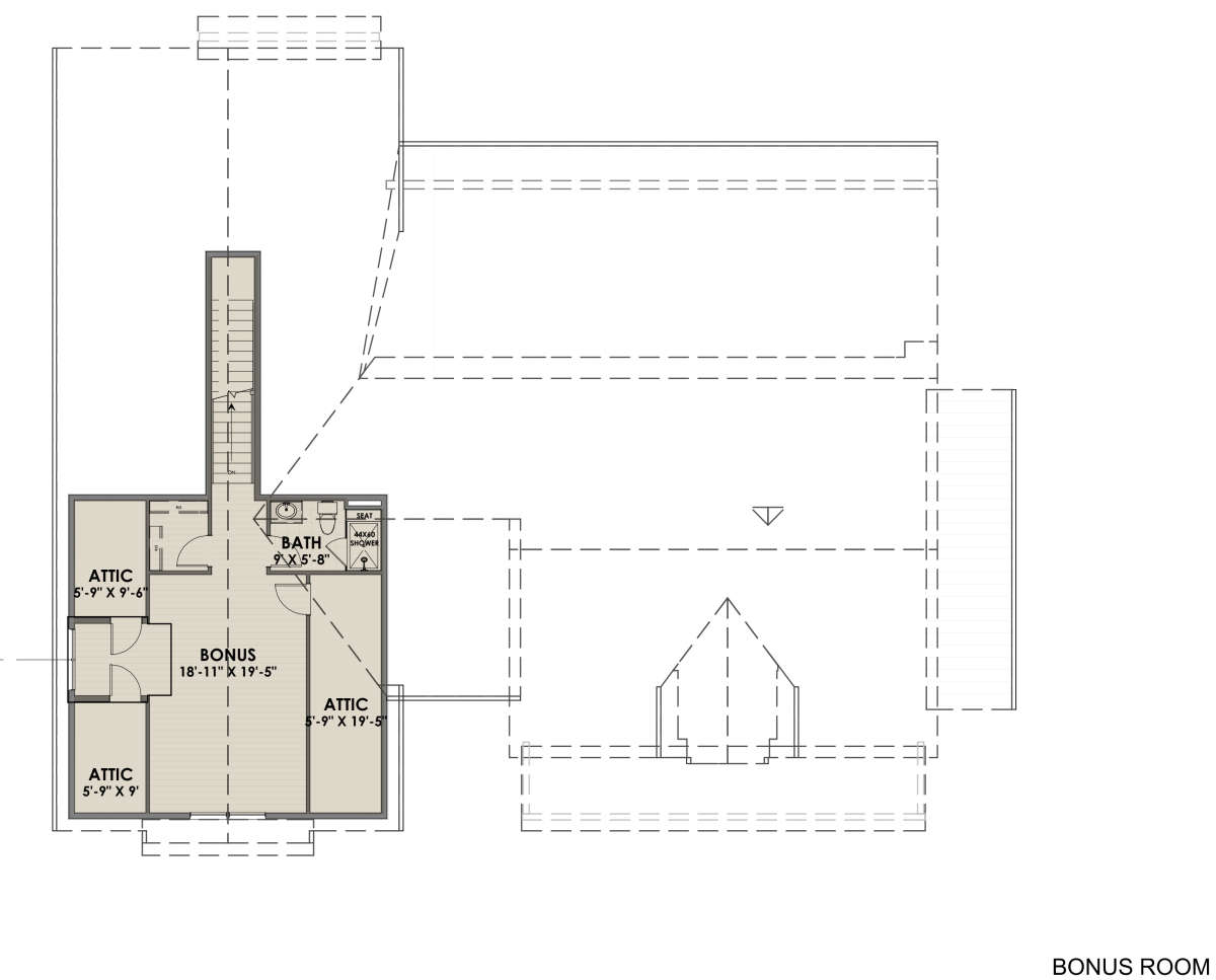 Optional Bonus Room for House Plan #425-00012