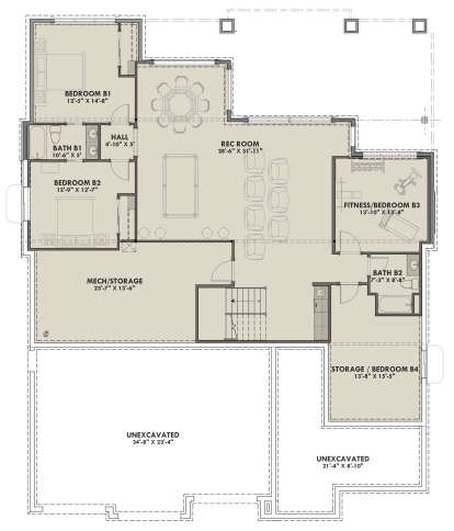 Basement for House Plan #425-00013