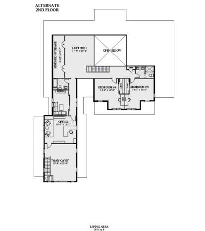 Alternate Second Floor for House Plan #6849-00090