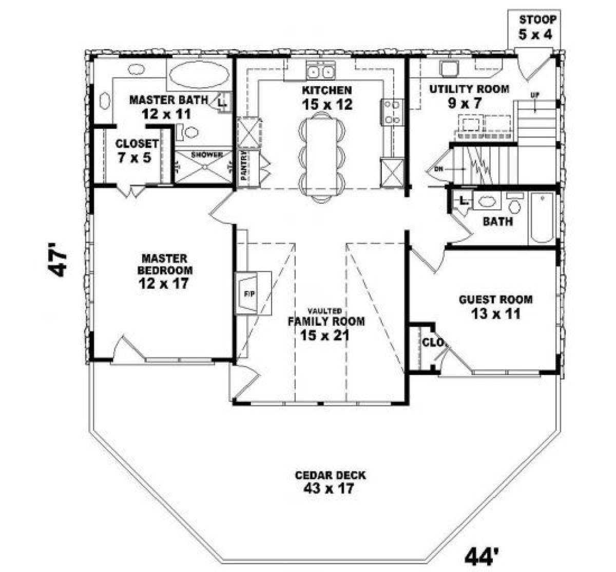 First Floor for House Plan #053-00197