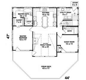 First Floor for House Plan #053-00197